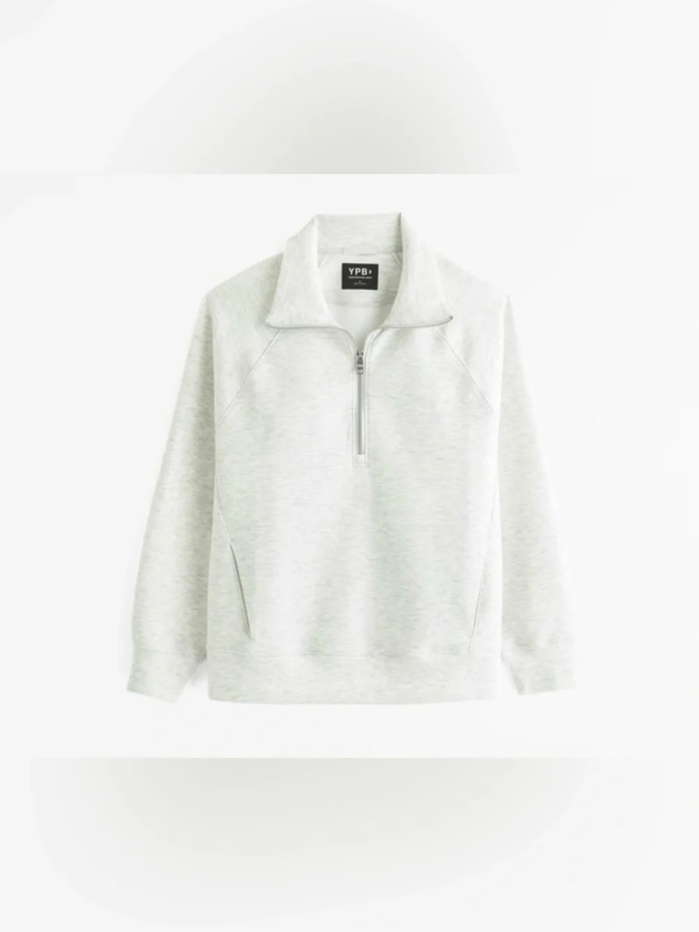 Abercrombie Light Gray YPB neoKNIT Half-Zip Sweater Size Medium